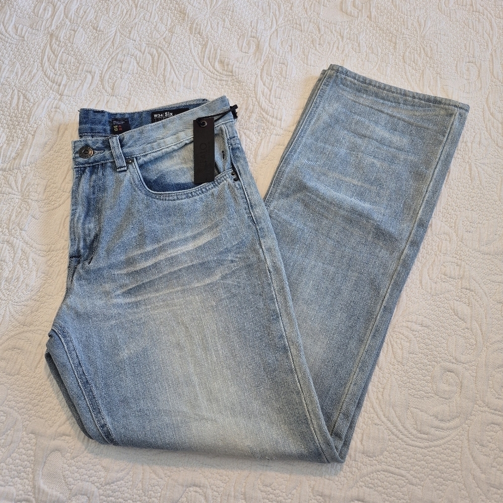 Buffalo David Bitton Six Basic Slim Straight distressed jeans NWT